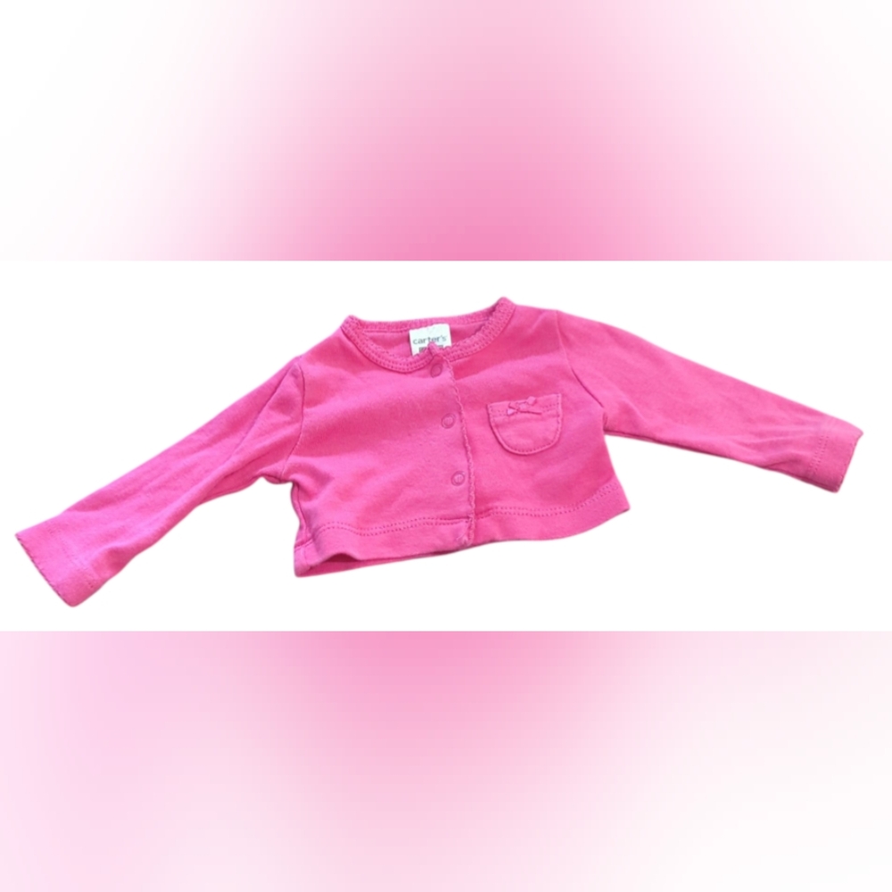 Carter's Pink Long Sleeve Cardigan Size NB.